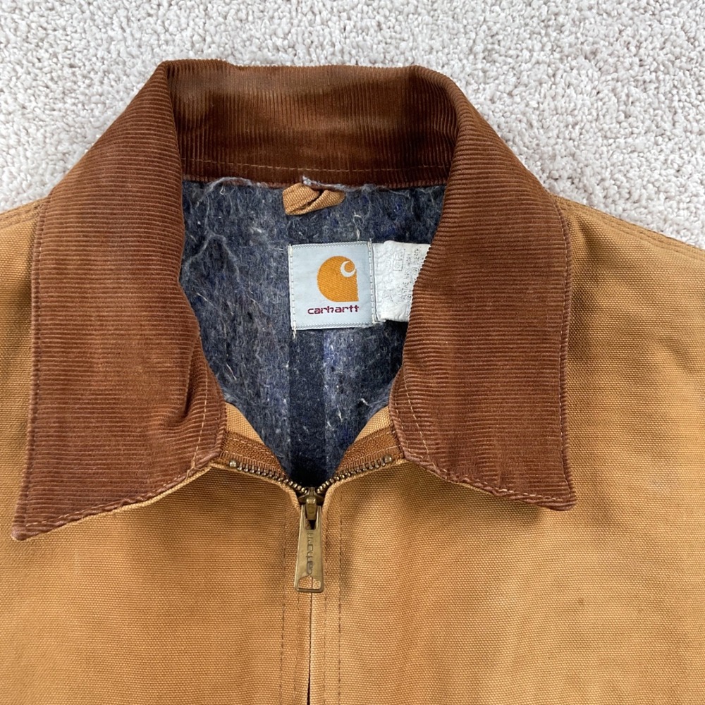 Vintage Carhartt Detroit Jacket Brown Canvas Blanket Lined Made in USA 52 6BLJ - Picture 2 of 14